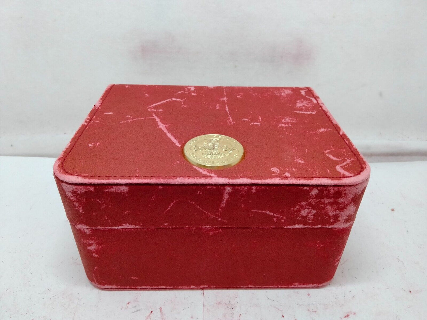 VINTAGE GENUINE OMEGA Seamaster Speedmaster watch box case Red tag 230922009yS