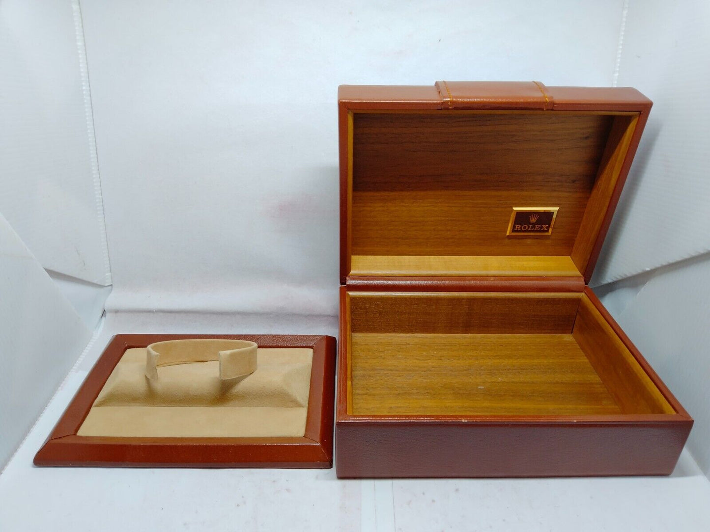 VINTAGE GENUINE ROLEX Day-Date watch box case 71.00.02 leather wood 231105026yS