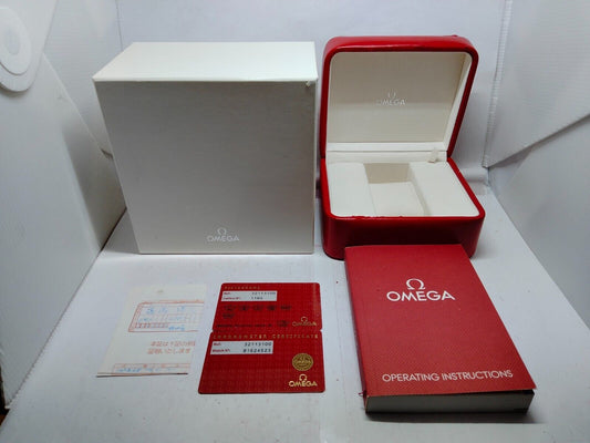 VINTAGE GENUINE OMEGA Speedmaster Seamaster watch box case card red 230731001yS