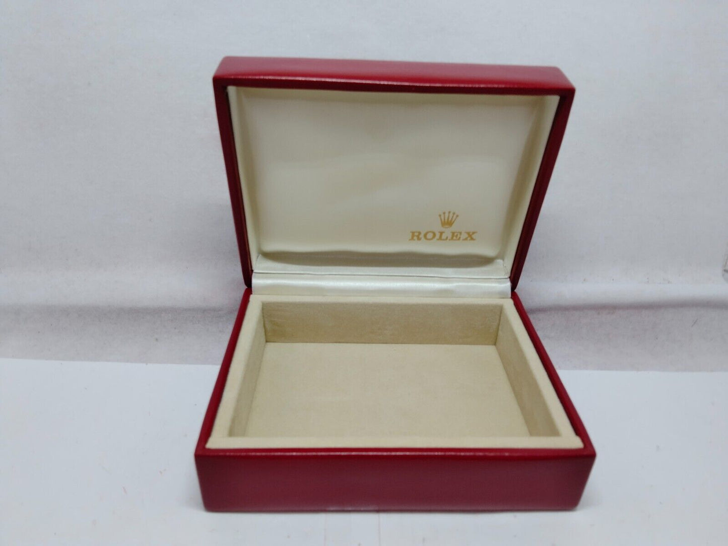 VINTAGE ORIGINE ROLEX coffret de montre rouge 14.00.02 bois sans intérieur...