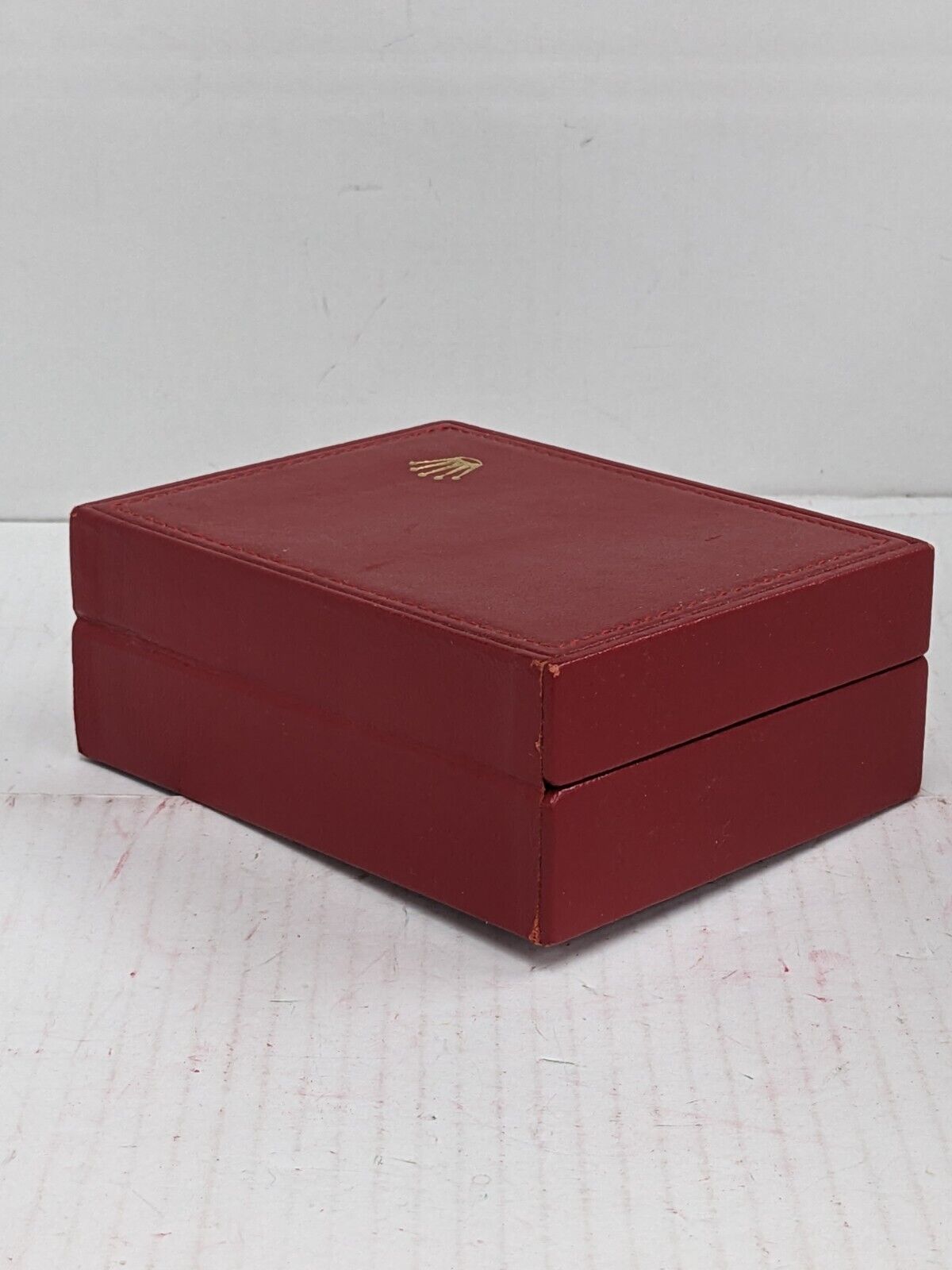 VINTAGE GENUINE ROLEX Red watch box case 14.00.02 no inner wood 231008012yS