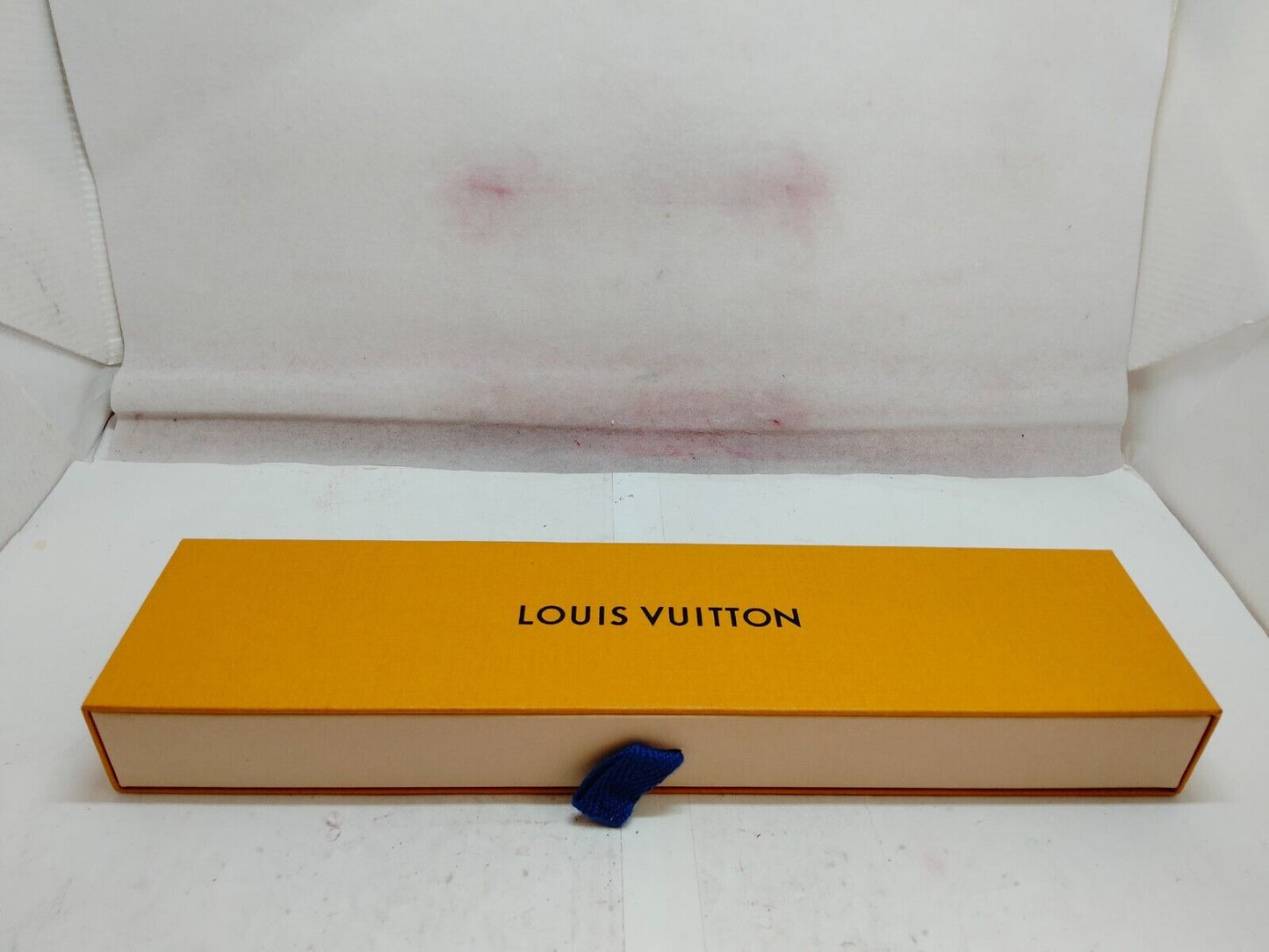 VINTAGE GENUINE LOUIS VUITTON Dark nay blue case orange leather 231101001y3S