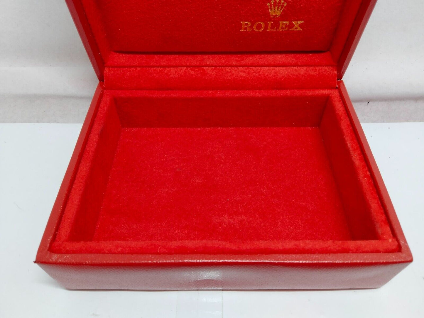 VINTAGE GENUINE ROLEX Caja de reloj roja 14.00.02 sin cojín interior...