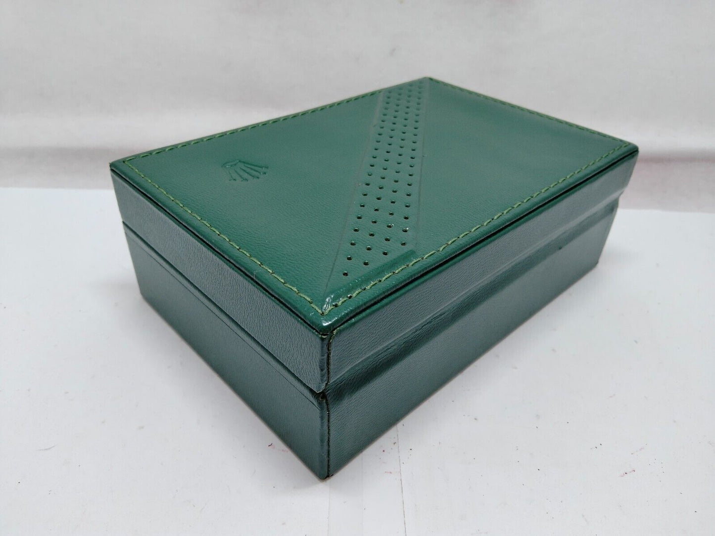 VINTAGE GENUINE ROLEX watch box case 68.00.06 wood leather green 230924003y3S