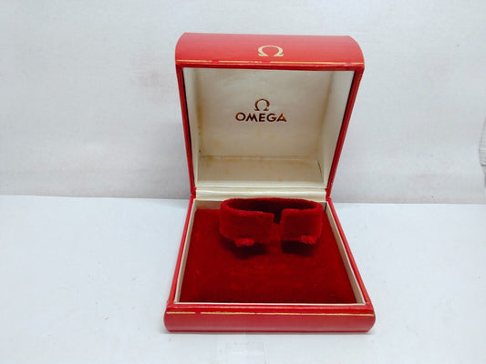 VINTAGE GENUINE OMEGA Speedmaster Seamaster  watch box case red wood 230531002yS