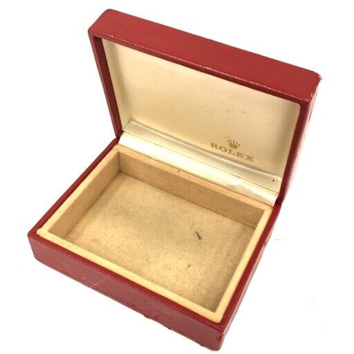 VINTAGE GENUINE ROLEX watch box case 14.00.08 Red wood leather junk 231124004y1S