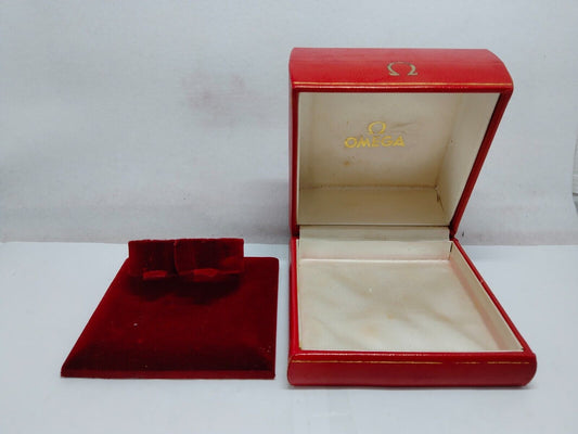 VINTAGE GENUINE OMEGA Speedmaster Seamaster watch box case red wood 230529002yS