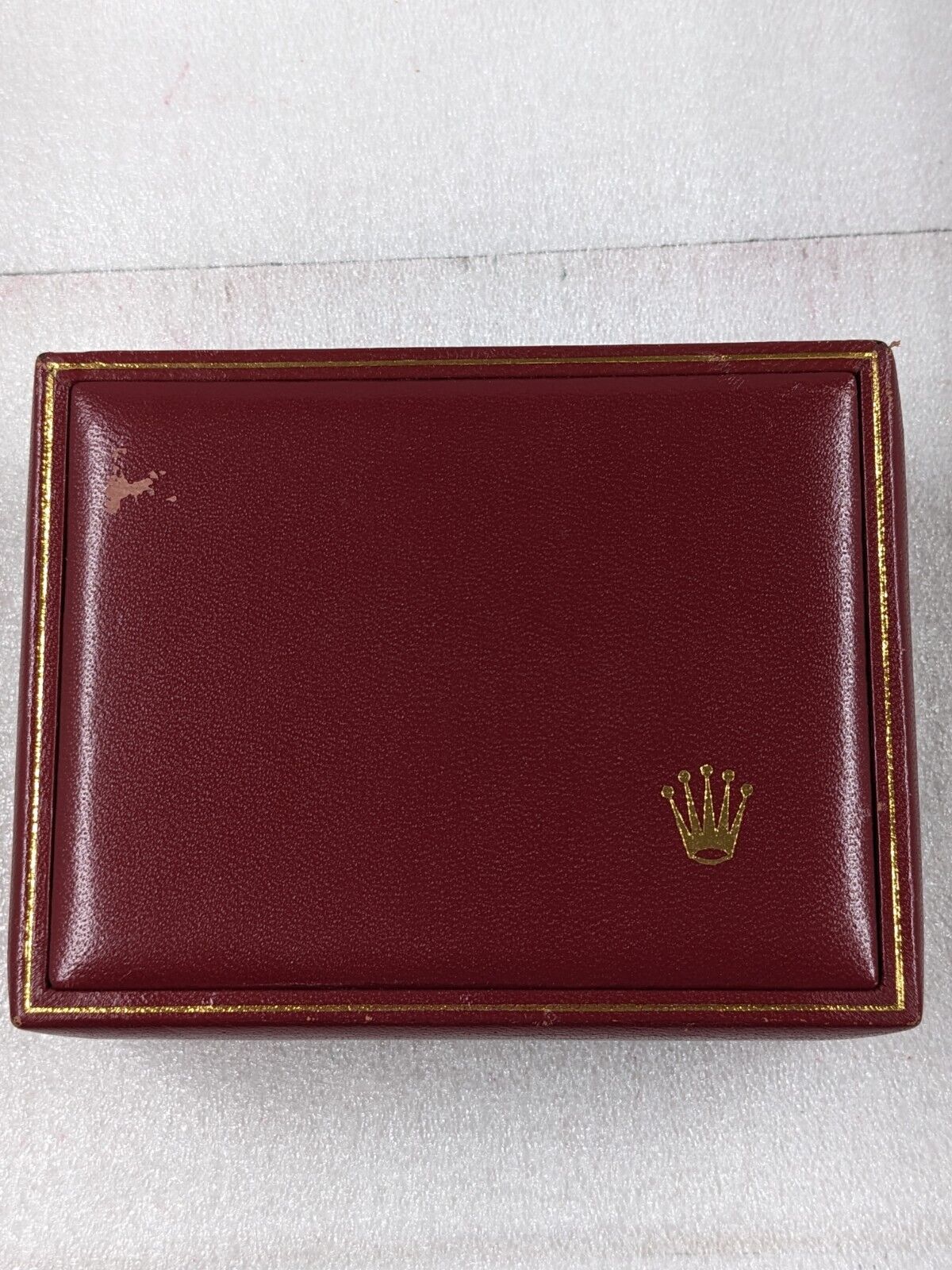 VINTAGE GENUINE ROLEX Red wood  watch box case 14.00.08 no inner 231124004y3S