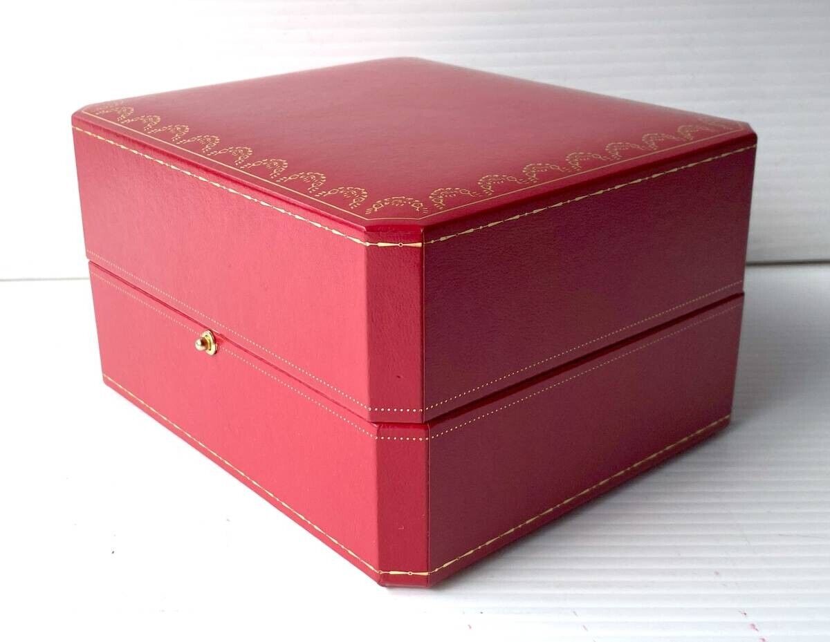 VINTAGE GENUINE Cartier Red COWA watch box case booklet wood white 231114001yS