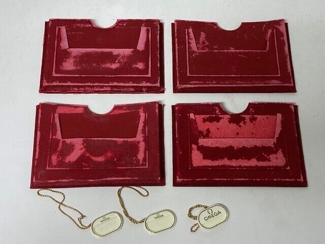 VINTAGE GENUINE OMEGA Seamaster Speedmaster watch box case red 4 set 230903004yS