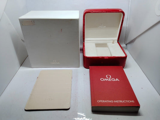 VINTAGE GENUINE OMEGA Speedmaster Seamaster Red watch box case 230703003y2S