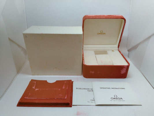 VINTAGE GENUINE OMEGA Speedmaster Seamaster watch box case Booklet red 1020004yS