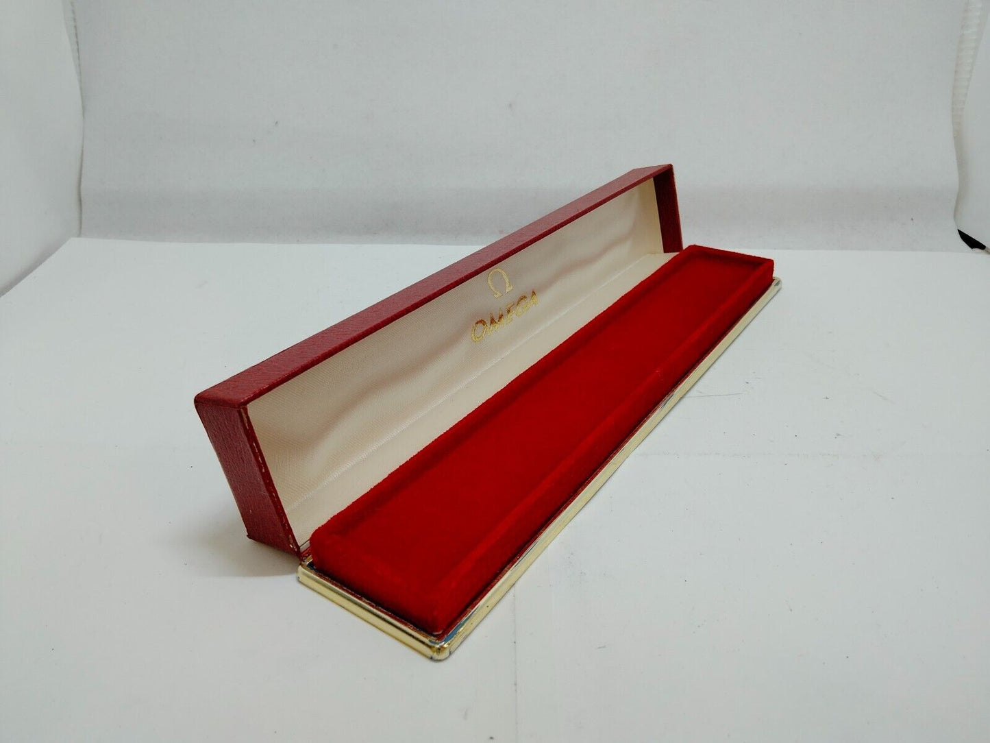 VINTAGE GENUINE OMEGA Watch Box Case Red 0714005yS