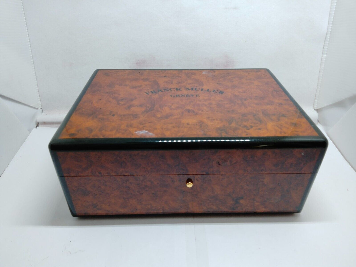 VINTAGE GENUINE FRANCK MULLER Brown watch box case wood leather 230729003y3S