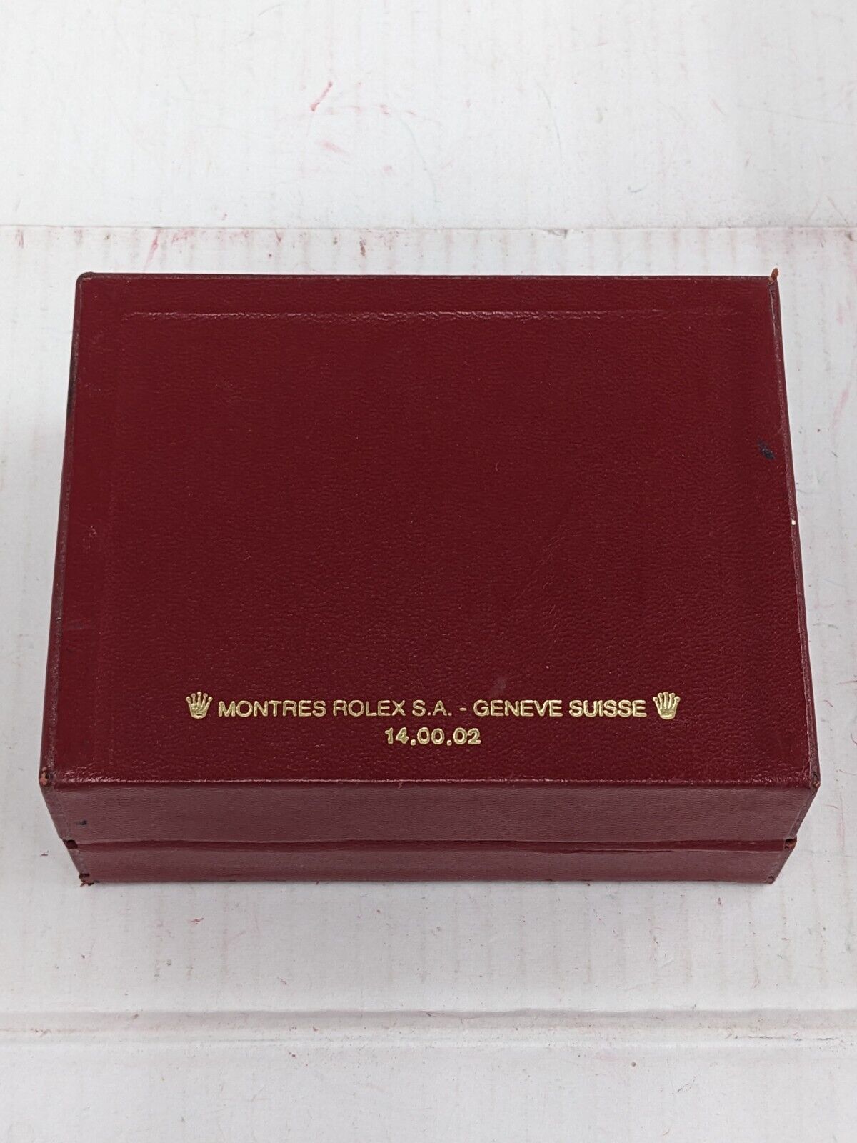 VINTAGE GENUINE ROLEX Red watch box case no inner cushion 14.00.02 231017007yS