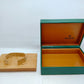 VINTAGE GENUINE ROLEX watch box case 68.00.08 green wood leather 0706009y39S