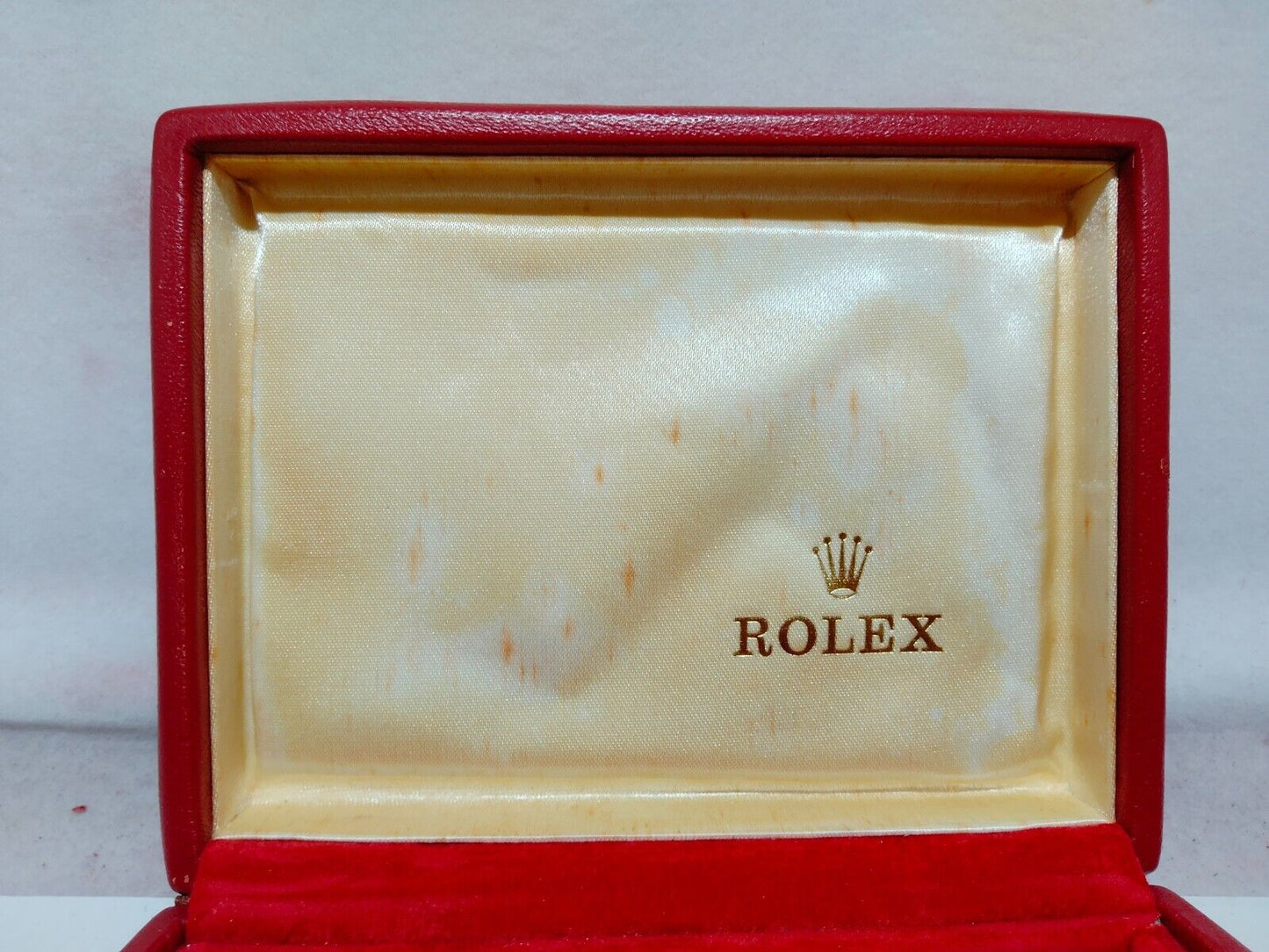 VINTAGE GENUINE ROLEX Red watch box case 14.00.01 no inner wood 230715001y2S