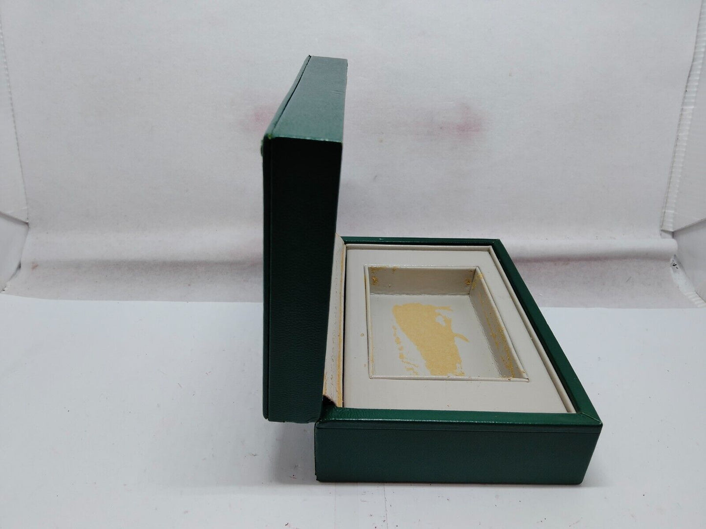 VINTAGE GENUINE ROLEX watch box case 68.00.06 wood leather green 230924003y3S