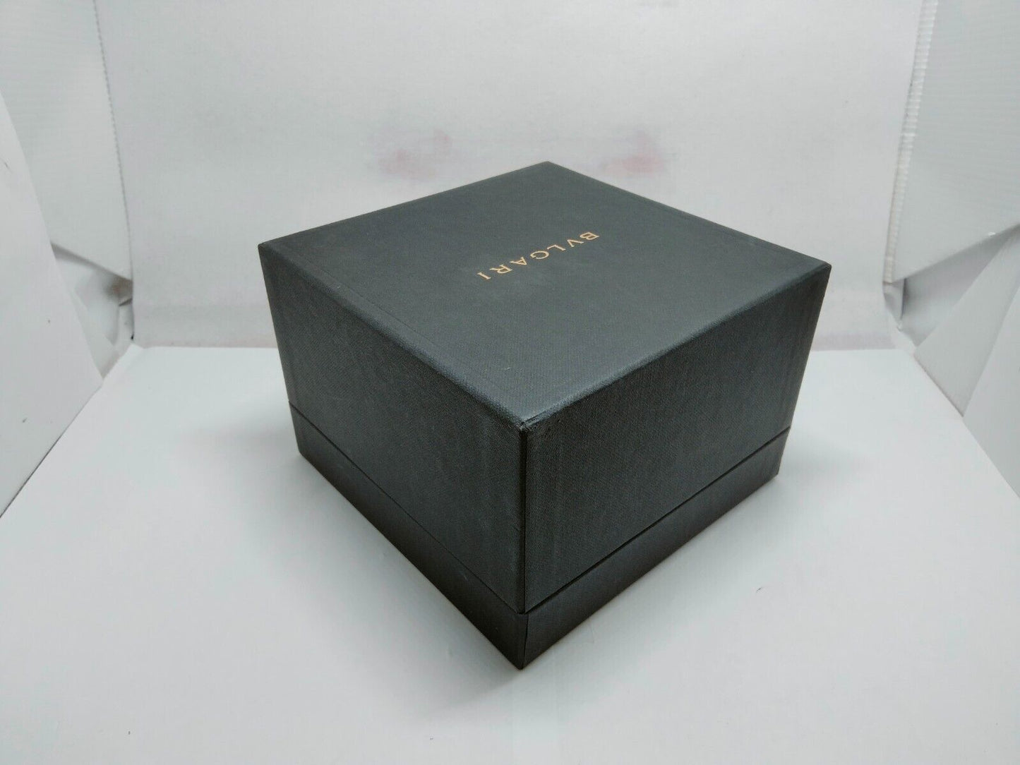 VINTAGE GENUINE BVLGARI watch box case black leather 230530001yS