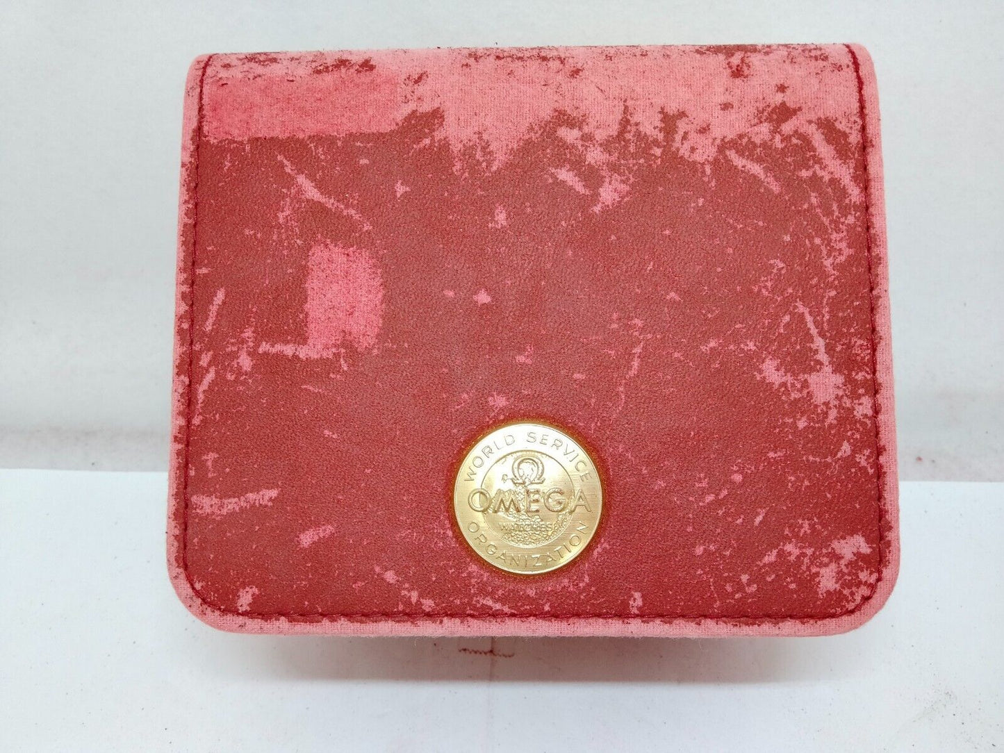 VINTAGE GENUINE OMEGA Speedmaster Seamaster red watch box case leather 0915003yS