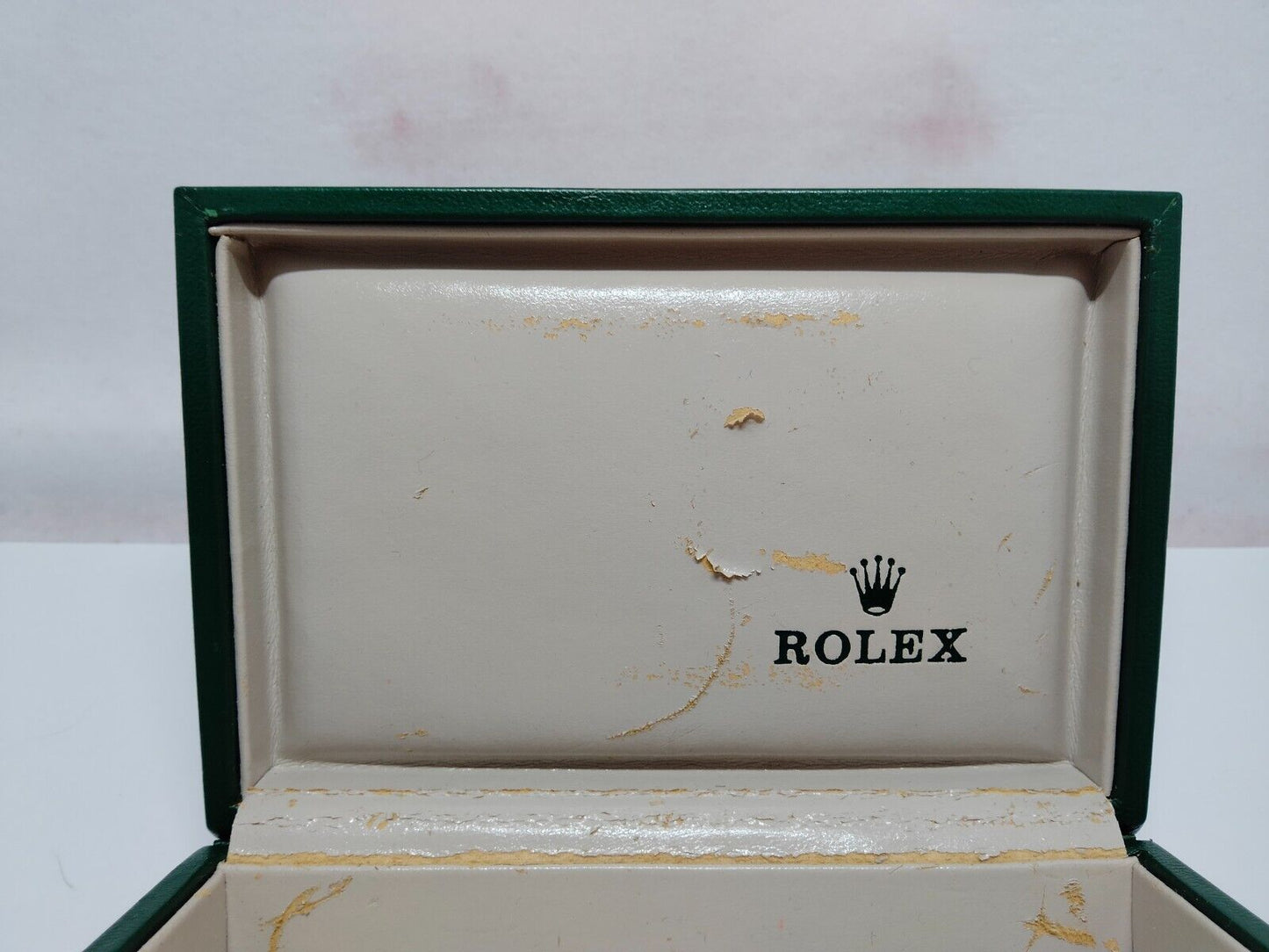 VINTAGE GENUINE ROLEX Green Watch Box Case no inner cushion wood 1118001y2S