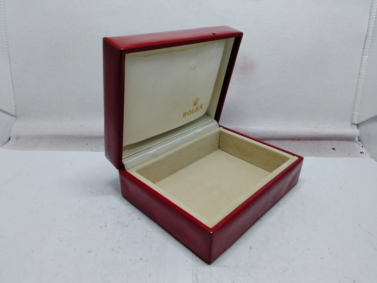 VINTAGE GENUINE ROLEX watch box case 14.00.02 Red wood no inner 230915007y3S