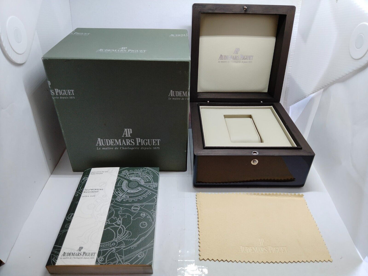 VINATAGE GENUINE Audemars Piguet watch box case booklet gray black 230611002yS