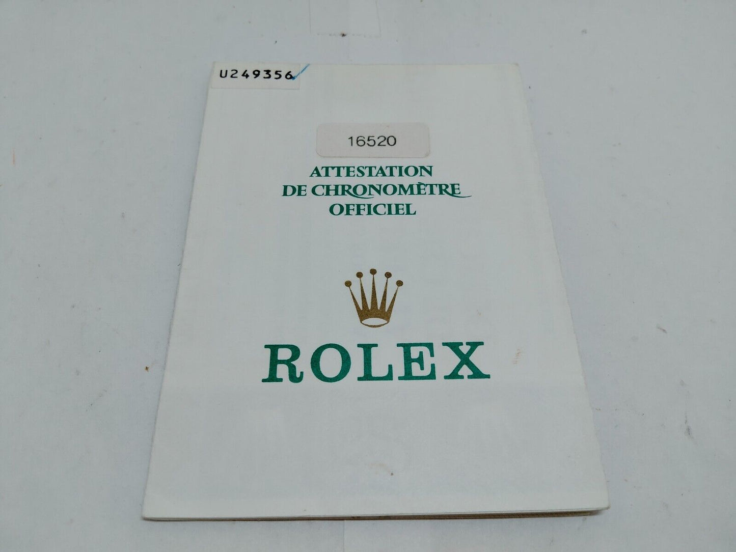 VINTAGE GENUINE ROLEX 16520 Daytona watch paper 720 U 230603002d3S