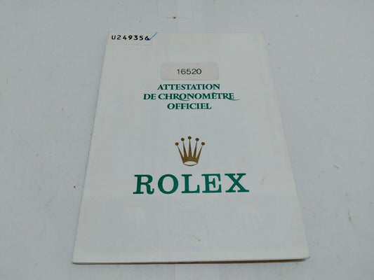 VINTAGE GENUINE ROLEX 16520 Daytona watch paper 720 U 230603002d3S