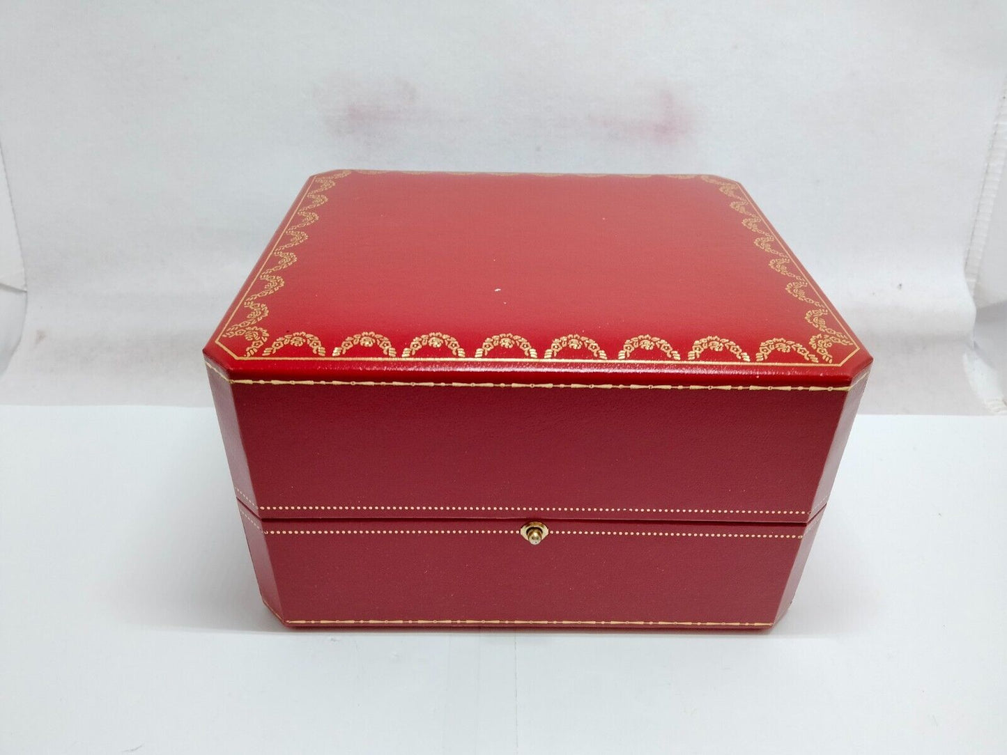 VINTAGE GENUINE CARTIER CO1018 watch box case red wood booklet 230627001yS