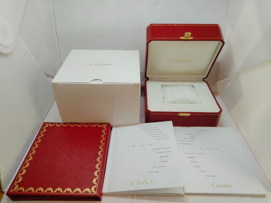 VINTAGE GENUINE CARTIER Red watch box case wood leather Booklet 231013003y3S