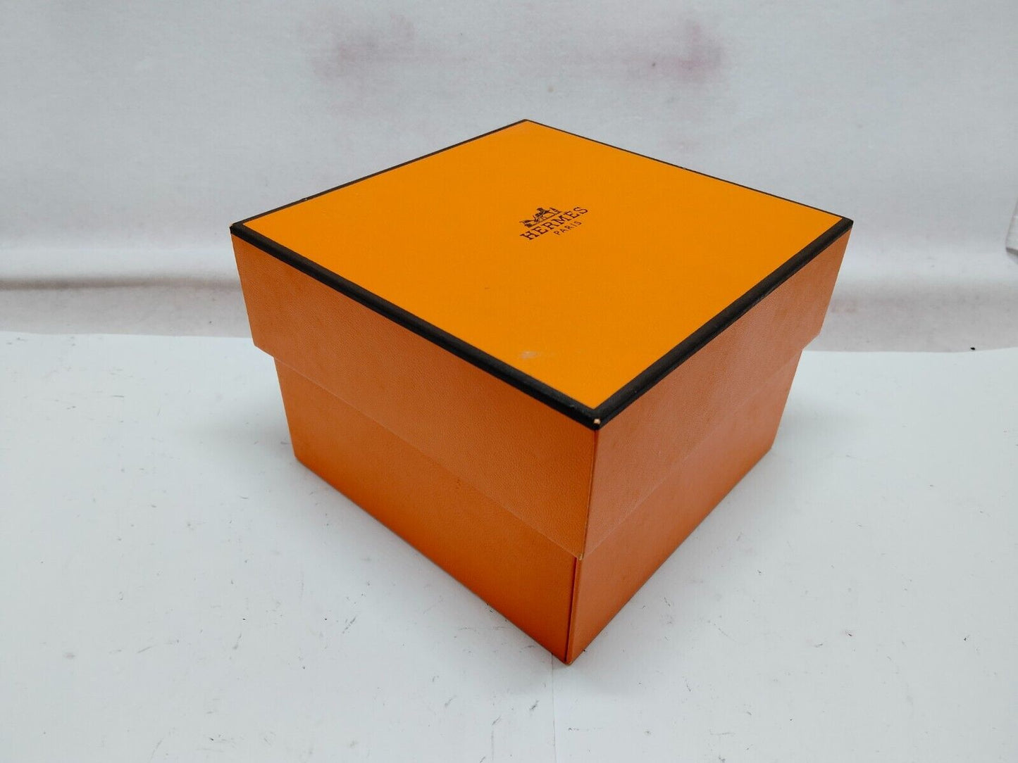 VINTAGE GENUINE HERMES Orange watch box wood leather booklet 230724004yS