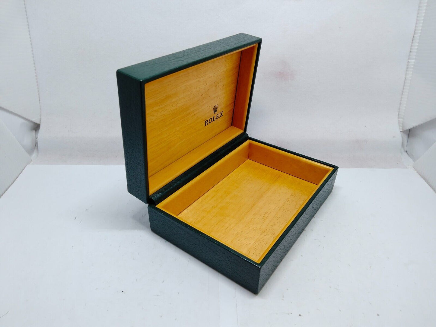 VINTAGE GENUINE ROLEX watch box case 68.00.01 Green no inner wood 0208001y1S