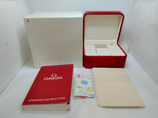 GENUINE OMEGA Speedmaster Seamaster Red watch box case booklet  Link  0914001yS