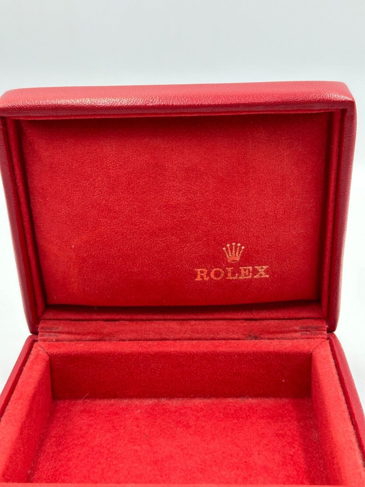 VINTAGE GENUINE ROLEX Red watch box case 14.00.71 wood no inner 240128003m5A