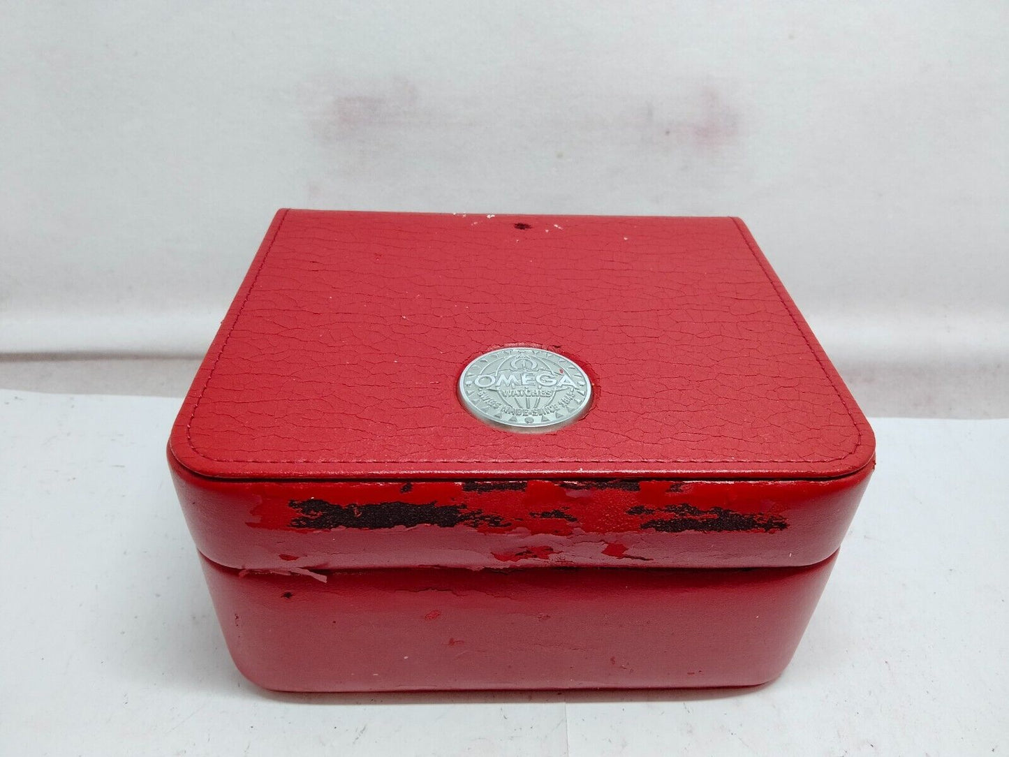 VINTAGE GENUINE OMEGA Seamaster Speedmaster watch box case red wood 230706006yS