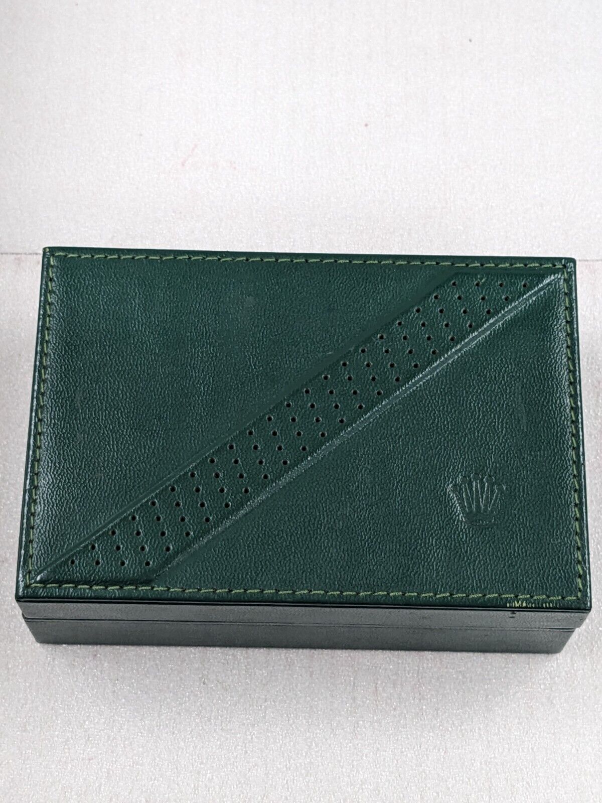 VINTAGE GENUINE ROLEX Green watch box case 68.00.06 leather wood 231109004y2S