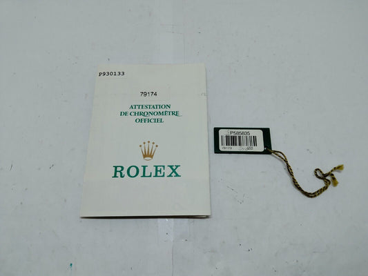 GENUINE ROLEX 79174 Datejust watch warranty guarantee paper tag 0108001y1S