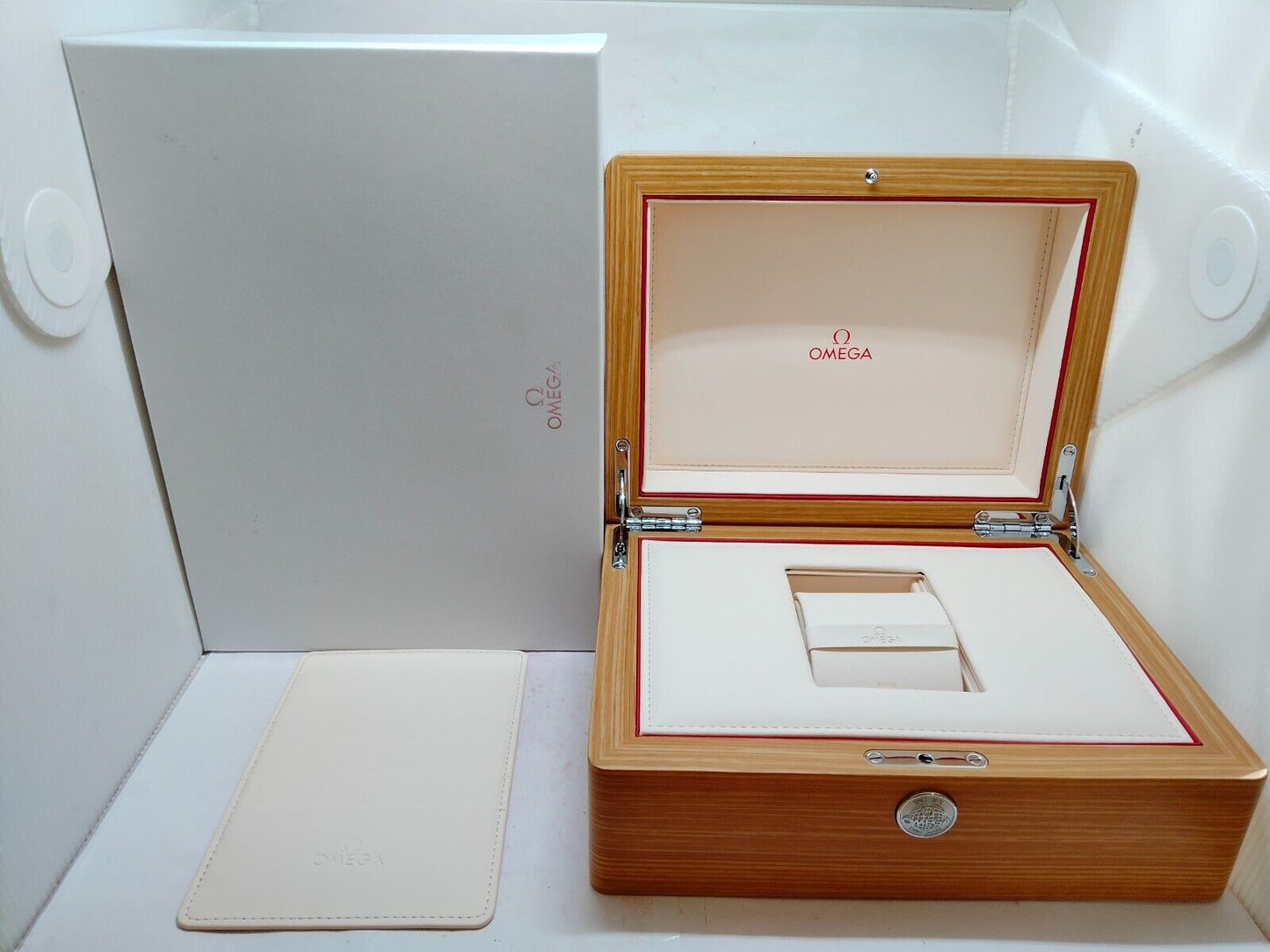 VINTAGE GENUINE OMEGA Seamaster Speedmaster watch box case wood 231107017yS