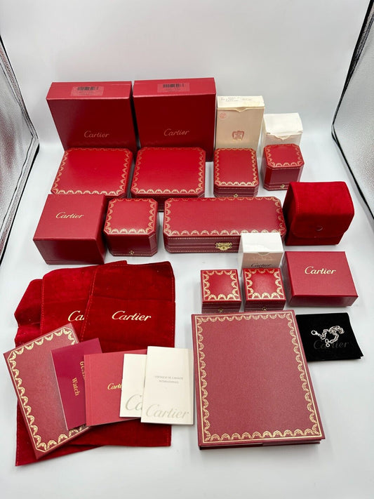 VINTAGE GENUINE CARTIER watch box case co 0046 4202 4204 white red 240121006yA