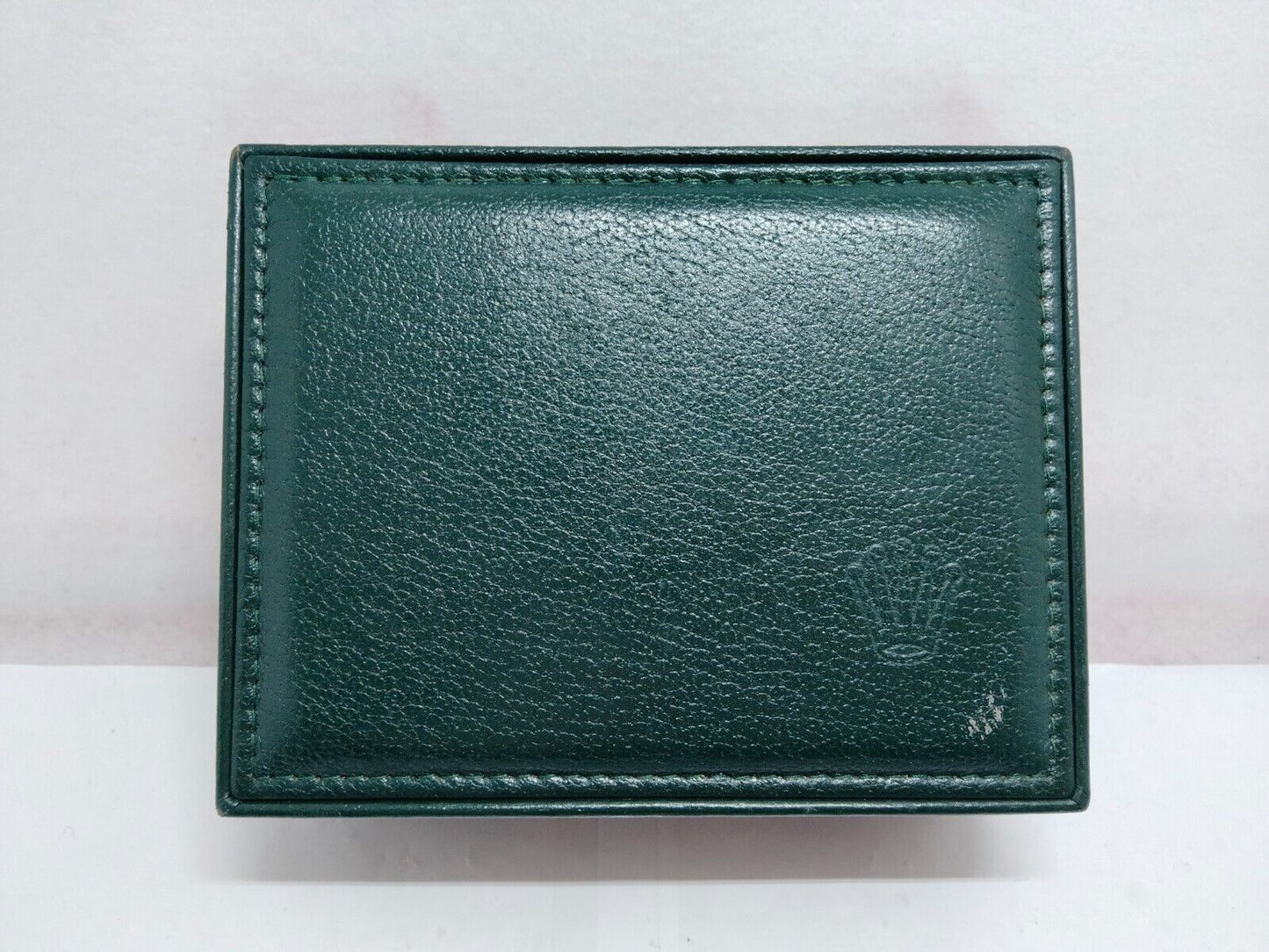 VINTAGE GENUINE ROLEX Green watch box case 11.00.01 sin cojín interior...