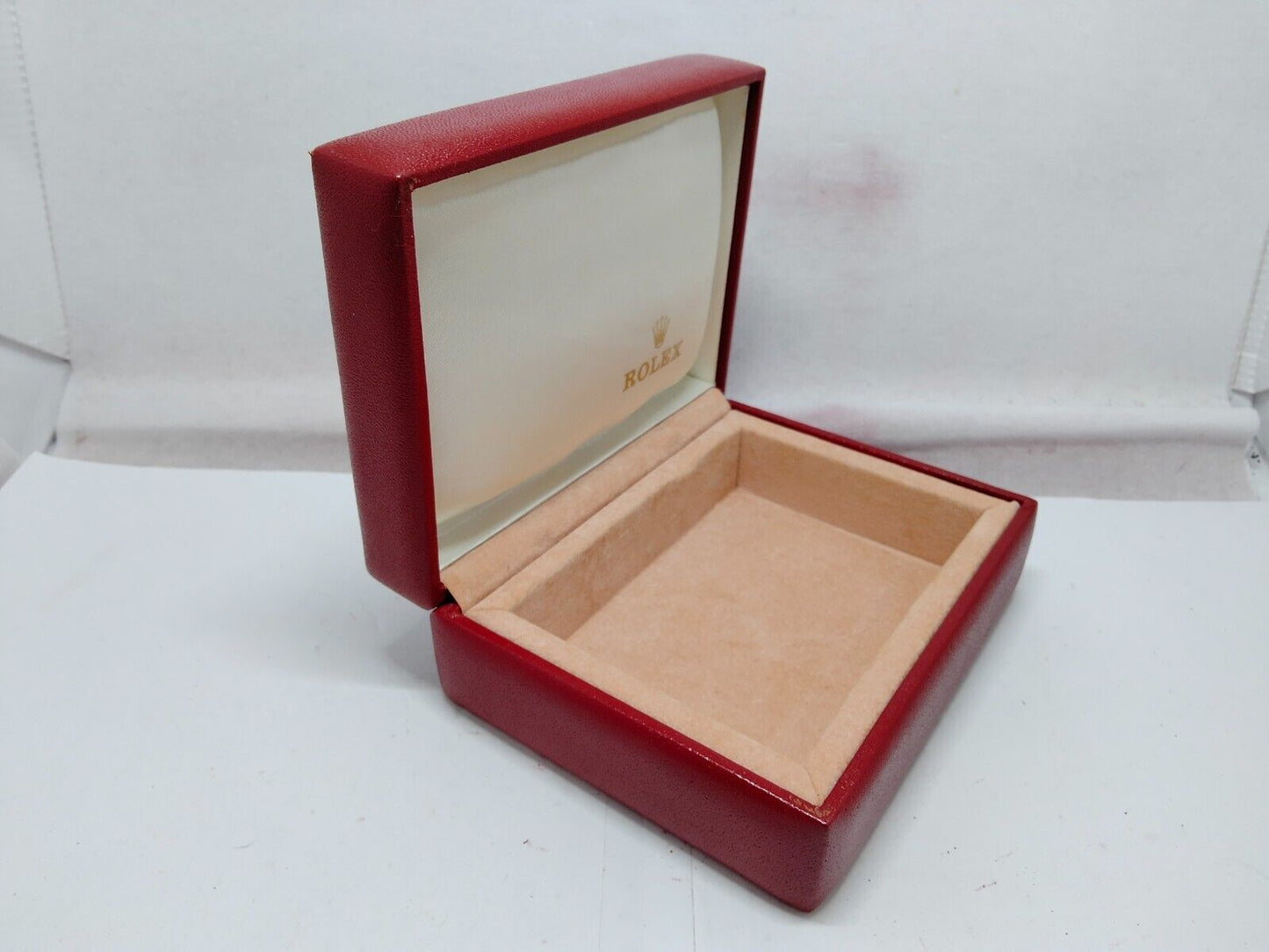 VINTAGE GENUINE ROLEX watch box case red 14.00.71 wood no inner 230921008y7S