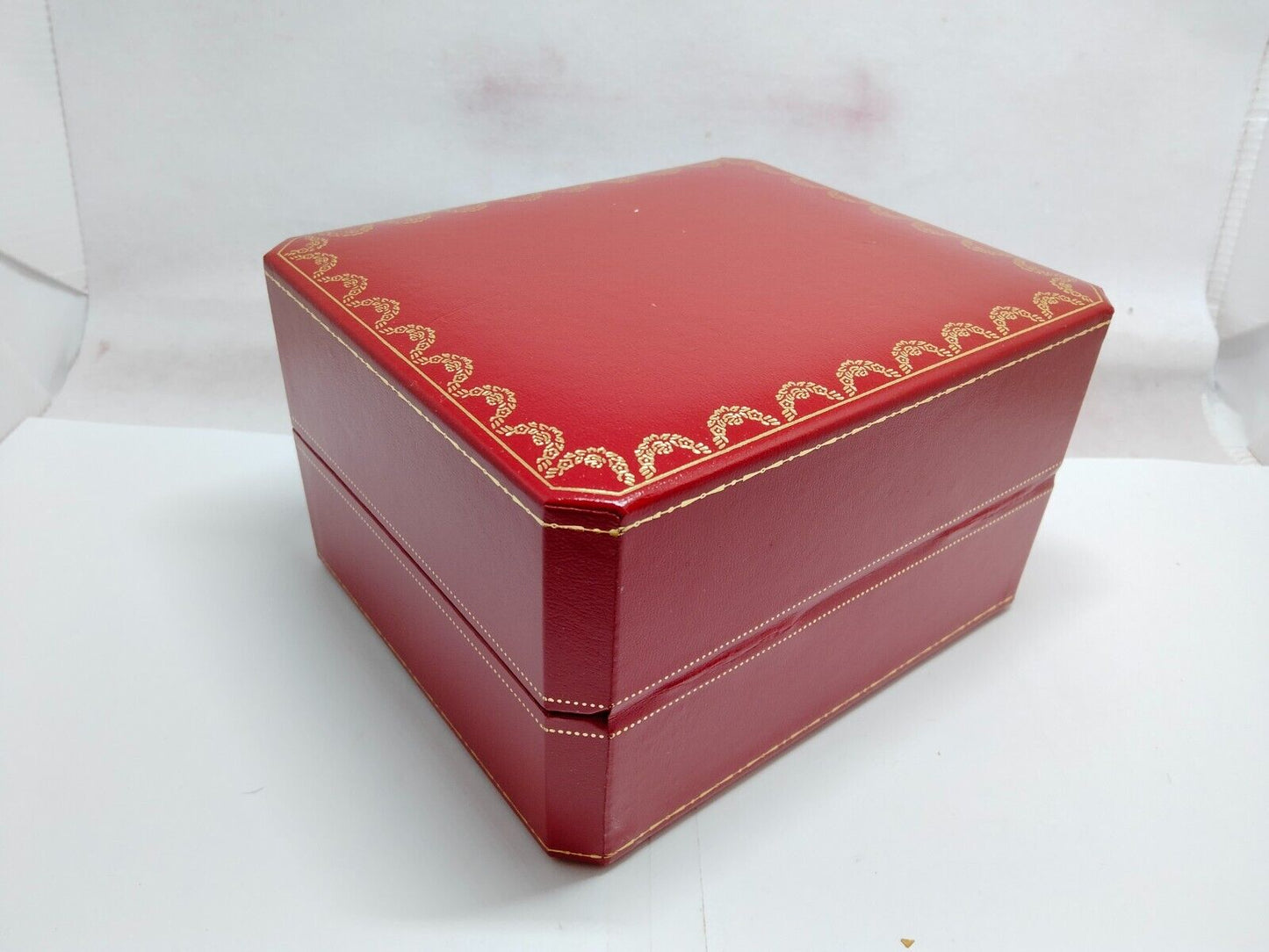 VINTAGE GENUINE CARTIER CO1018 watch box case red wood booklet 230627001yS