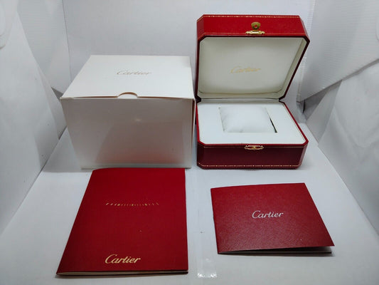 VINTAGE GENUINE CARTIER watch box case red leather booklet white 230606011yS