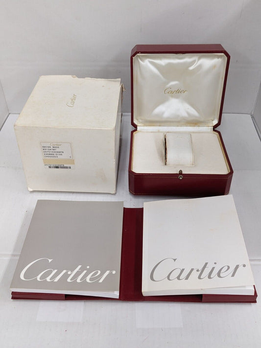 VINTAGE GENUINE CARTIER Red Leather watch box case CO1018 booklet 231010005y2S