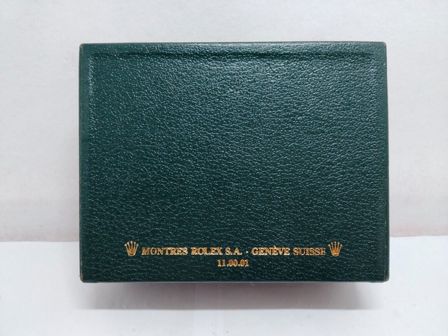 VINTAGE GENUINE ROLEX Green watch box case 11.00.01 sin cojín interior...