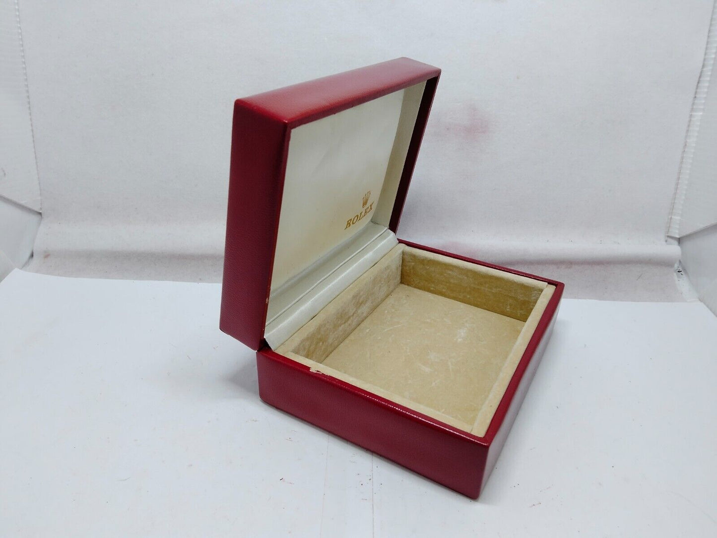 VINTAGE GENUINE ROLEX watch box case red 14.00.02 wood no inner 230921008y5S