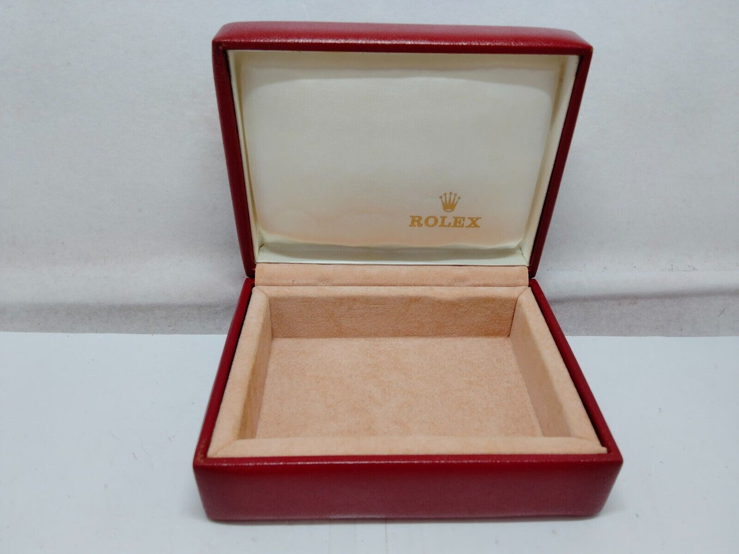 VINTAGE GENUINE ROLEX watch box case red 14.00.71 wood no inner 230921008y7S