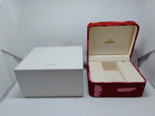 VINTAGE GENUINE OMEGA Seamaster Speedmaster watch box case red leather 1020001yS