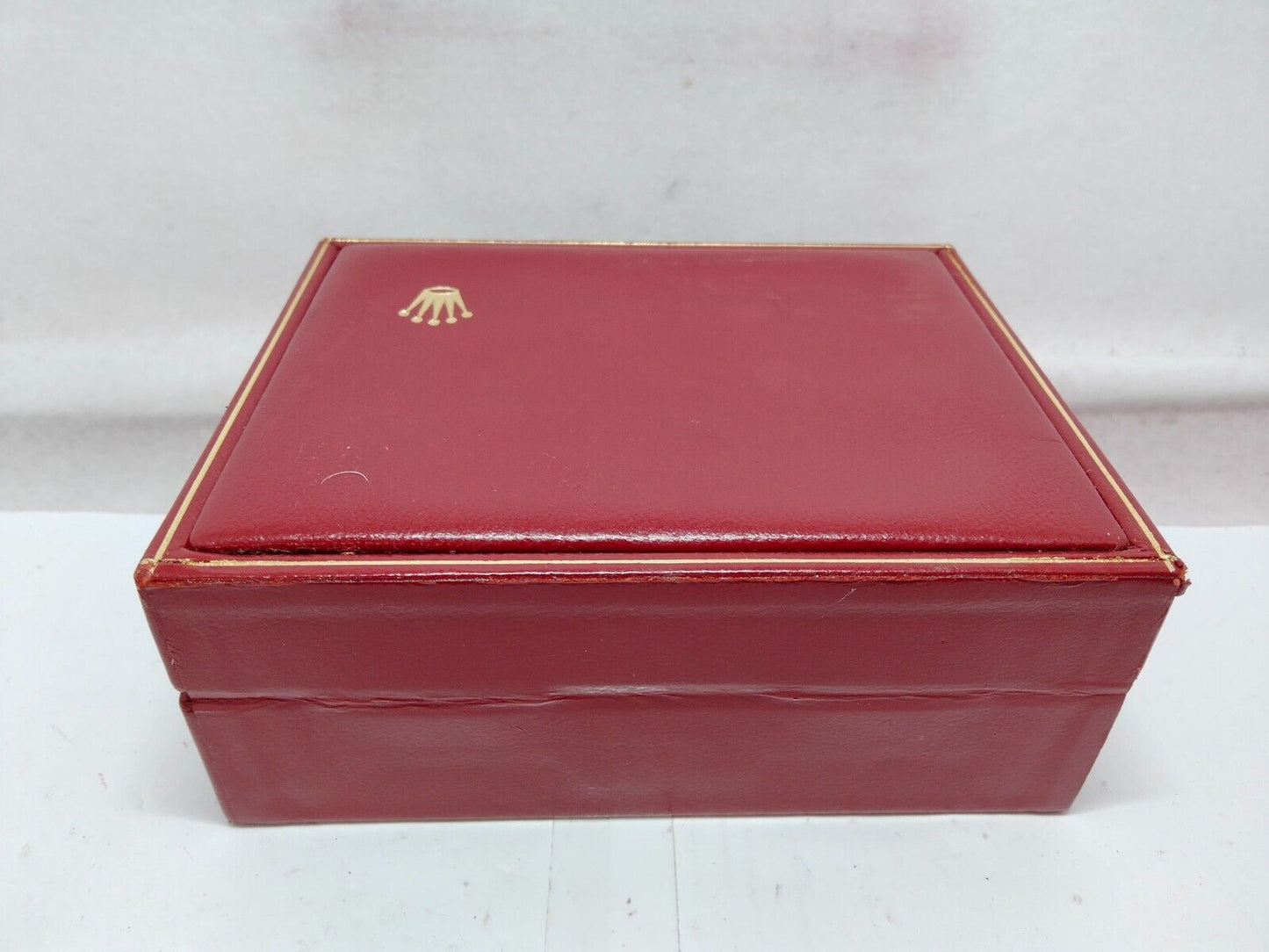 VINTAGE GENUINE ROLEX watch box case red 14.00.02 wood no inner 230921008y9S